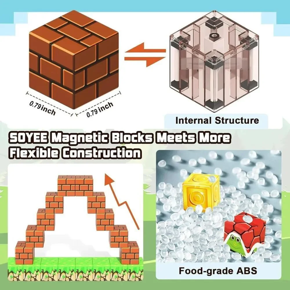 Magnetic Blocks 100pcs Building Cubes 2cm Construction Toys Boys Girls Ages 3 10